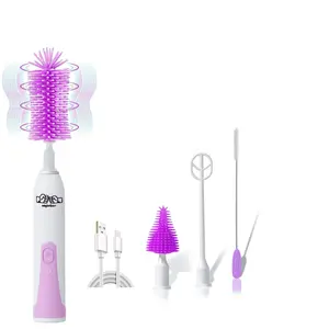 Rechargeable Electric Bottle Brush Set with Automatic Electric Bottle Brush Cleaner and Spin Multi-Purpose Brushes,Mixer,Suitable for Baby Bottle Brush, Dish Scrub Brush,Toilet Brush