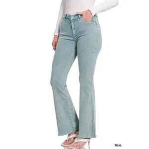 ***DOORBUSTER*** It's About Time Colored Denim Flares in Teal