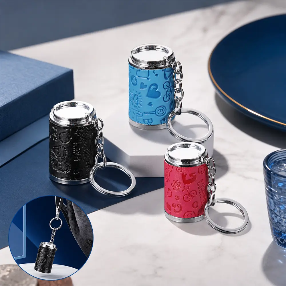  3Pcs Portable Mini Coin Holder Keychain, Cans Shaped Small Coin Storage Box with Key Ring, Waterproof Pocket Change Container for Outdoor Travel Daily Carry
