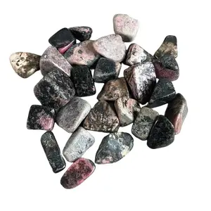 Tumbled Rhodonite Stone Love Healing Emotional Balance Pink Black Marbled Hues for Love Spells Heart Chakra Work