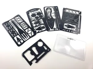 Survival Preparedness Wallet with Tools and Fresnel Lens EDC Every Day Carry for Adults Includes Card Holder and Tools