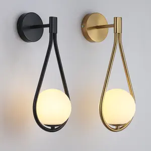 Modern Wall Lamp, Metal Wall Light with Round Shade, Bathroom Vanity Fixture, Suitable for Hallway, Living Room, Mirror, Bedroom, Indoor Wall Light, Lighting Fixture