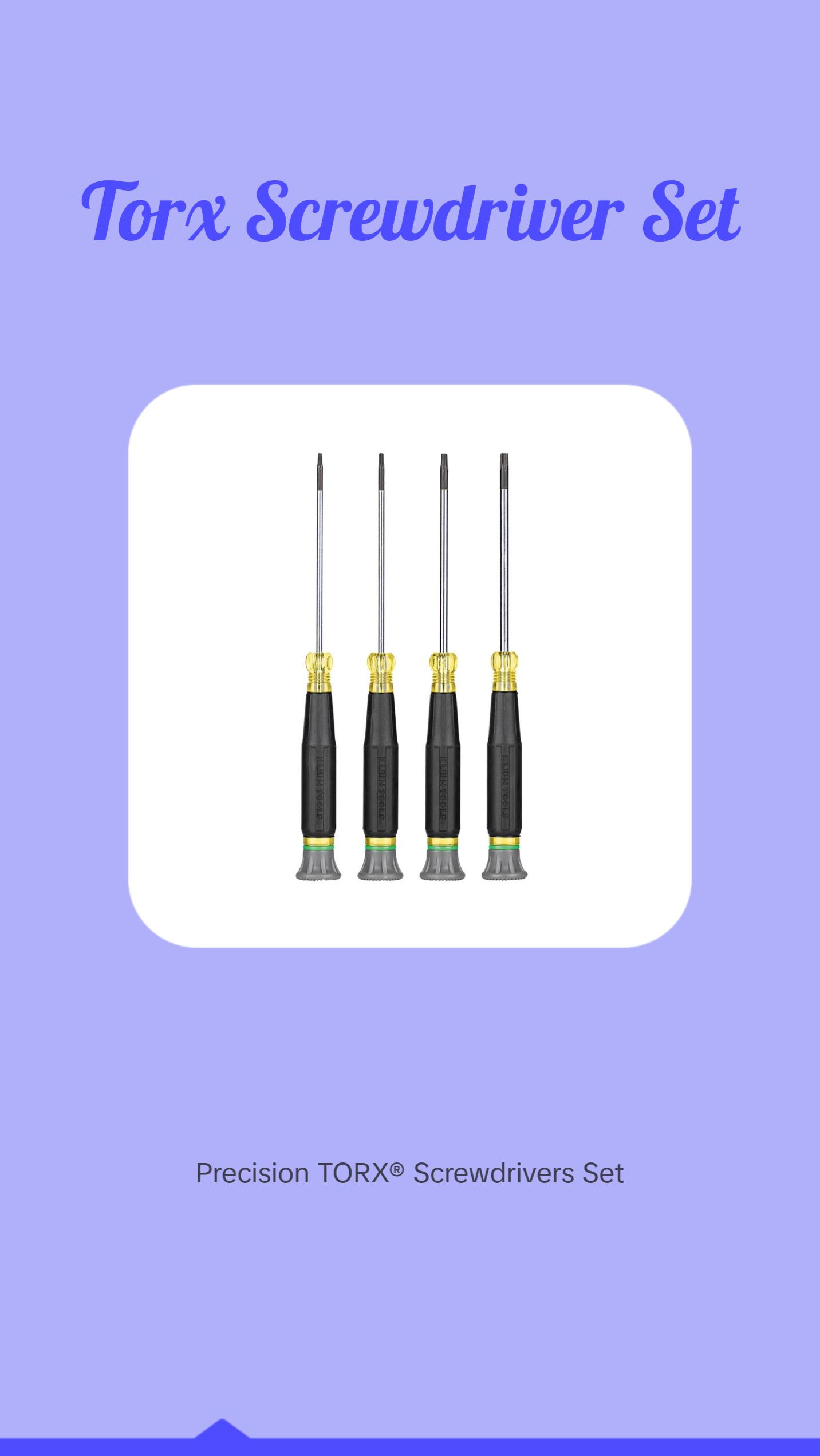 Klein Tools 85616 Precision Screwdriver Set, TORX®, 4 Pc.