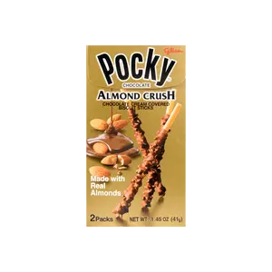 GLICO Almond Crush Pocky Chocolate Cookie Sticks, 1.45oz