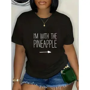 100% Cotton I'm With The Pineapple Shirt Adult Men Women Costume T-Shirt