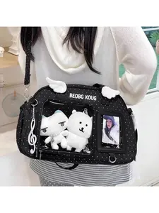 Cute and versatile 2D anime-style bowling bag for women, new 2D anime convention bag, shoulder and underarm bag