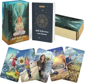 Wyspell Wild Reflections Tarot Cards Hand Drawn Nature Inspired Deck with Guidebook for Beginners 400gsm Cardstock Elegant Gold Edges