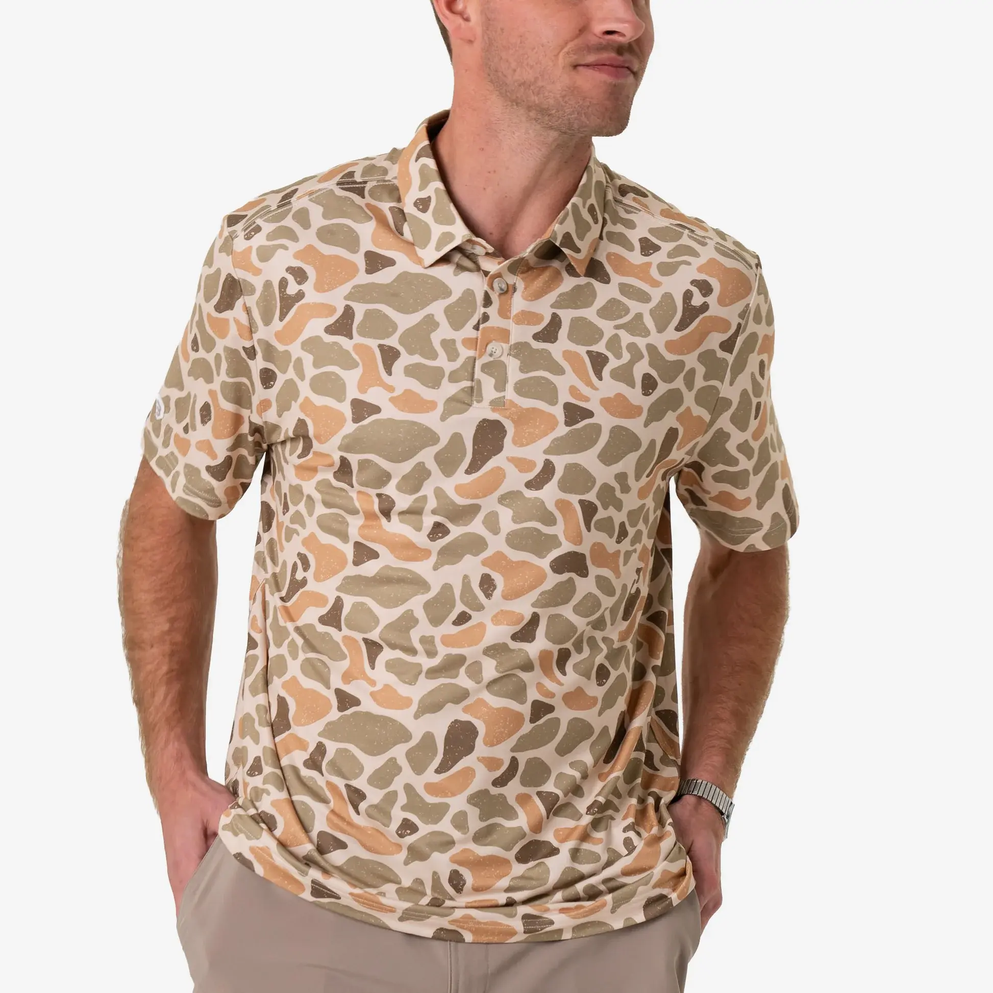 Burleb0 Polo - Performance Polo - Venado CamoGolf Shirt Menswear Top Outdoor Hunting Fishing