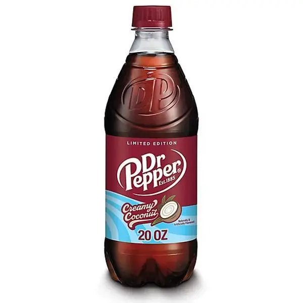 Dr. Pepper Creamy Coconut Limited Edition Soda Beverage, 8-Pack of 20oz Bottles