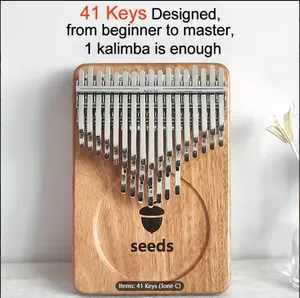 41 Keys Seeds Okoume Wood Kalimba Accurate Tuning Three Layers Keys Thumb Piano Acoustic Finger Piano Chromatic Kalimba Musical Instrument