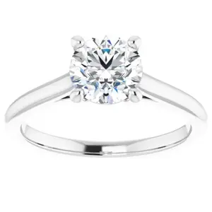 1ct Round Diamond Solitaire 14k Rose & White Gold Engagement Ring Lab Grown