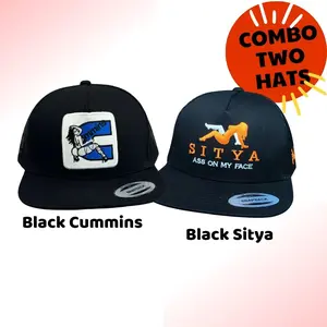 (BEST 2026) Combo 2 Hats Embroidered Black Naughty Girl Snapback Hat, Black Cummins Trucker Cap, Black Sitya Ass On My Face Hat, Mesh Back Outdoor Hat, Funny Adult Gift