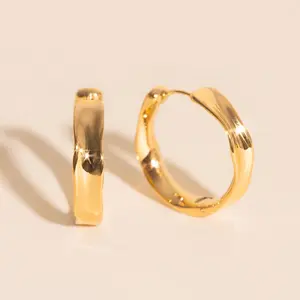 Bangle Rounded Huggie Hoop Earrings