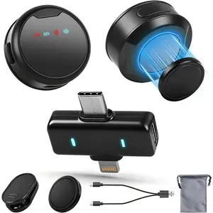 Lavalier Microphones for /Android/iPad, Mini Microphones with Noise Reduction, 2.4GHz,  Clip, Lapel Mics  for Video Recording, Streaming, Vlogging, YouTube , 131FT