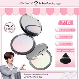 [New Arrival] MENOW Illuminating Compact Powder,   18H Longlasting Translucent Pressed Setting Powder,Brighten skin tone,Highlighter powder, oil-controlling, water-resistant, Minimized Pores,Does not contain talc(Free powder puff)