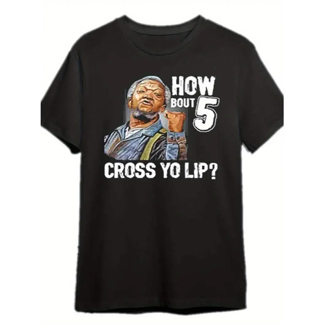 Men's Sanford and Son TV Drama Redd Foxx Graphic T-Shirt - Oversized Menswear Streetwear 100% Cotton-Polyester Shortsleeve Tee, Round Neck, Soft, Breathable, Moisture-Wicking Casual Top, Tshirt