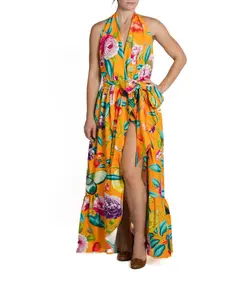 Morphew Collection Orange & Pink Cotton Tropical Gown