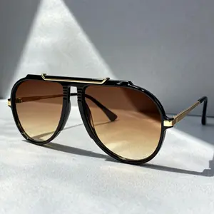 High-quality neutral sunglasses: Street style, influencer favorite, UV400 protection, bold frame, fashionable sun protection for both men and women.