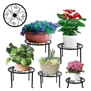 5 Pack Plant Stands for Indoor and Outdoor, Heavy Duty Flower Pot Stands for Multiple Plant