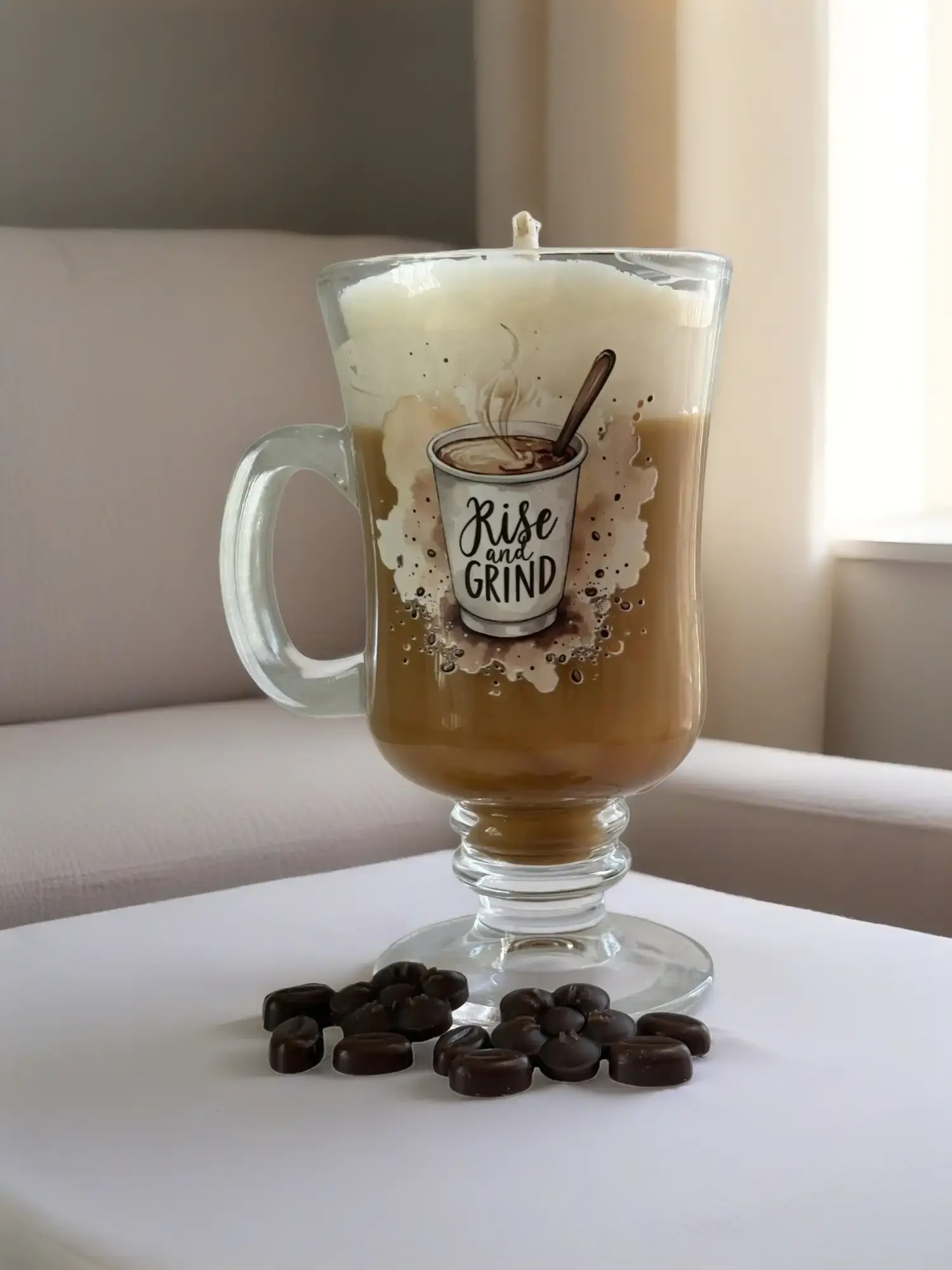 Vela de Café Sencillo - Simple Coffee Scented Candle for Coffee Lovers Minimalist Design Easy to Use Versatile for Home Office