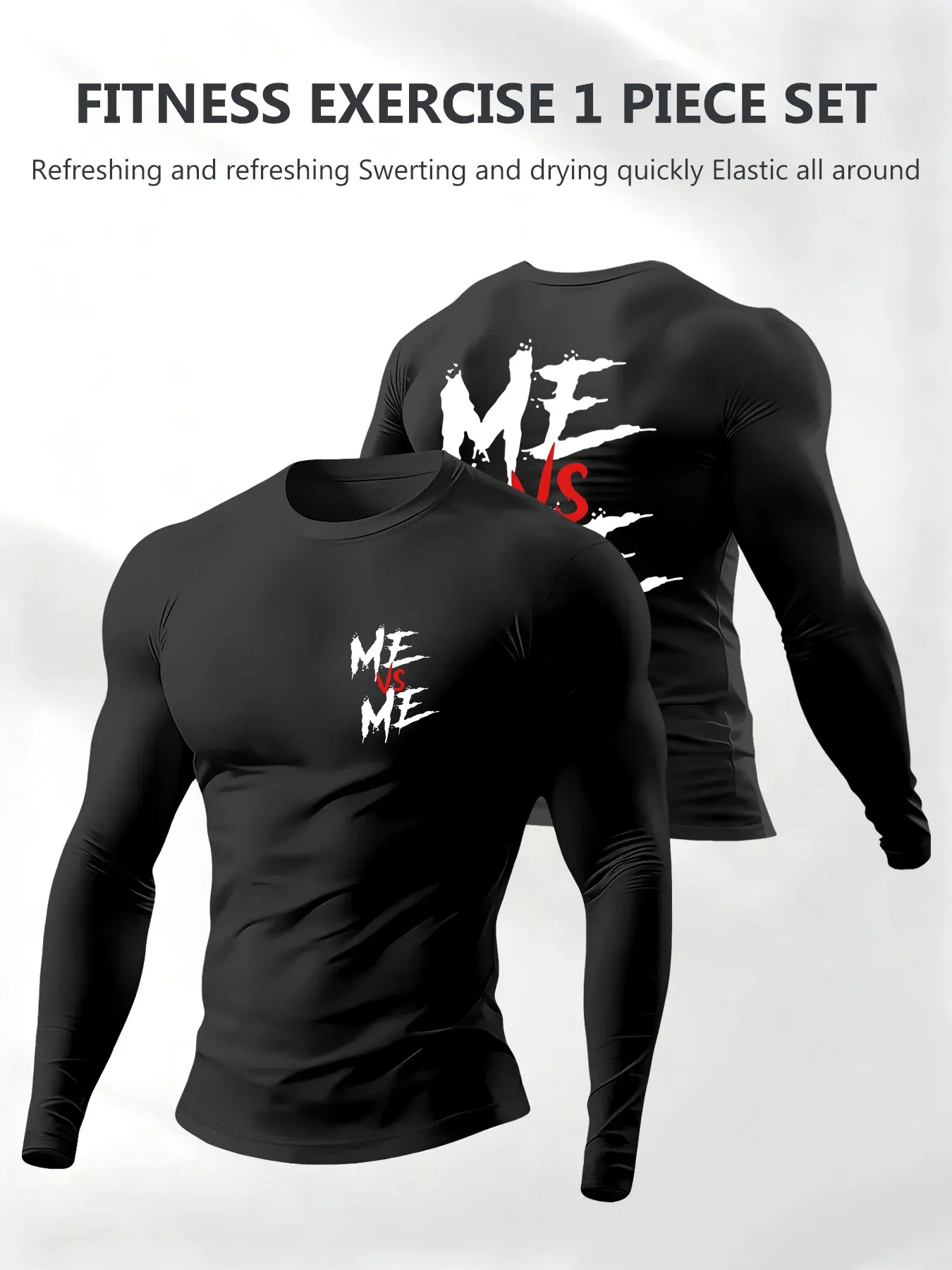 Men's Letter Pattern Long Sleeve T-Shirt, Fashion, Sizes S-Xxl, Sporty Style, Fitted, H-Type Silhouette, Ideal Gift, Daily Wear, Casual, Streetwear, Menswear