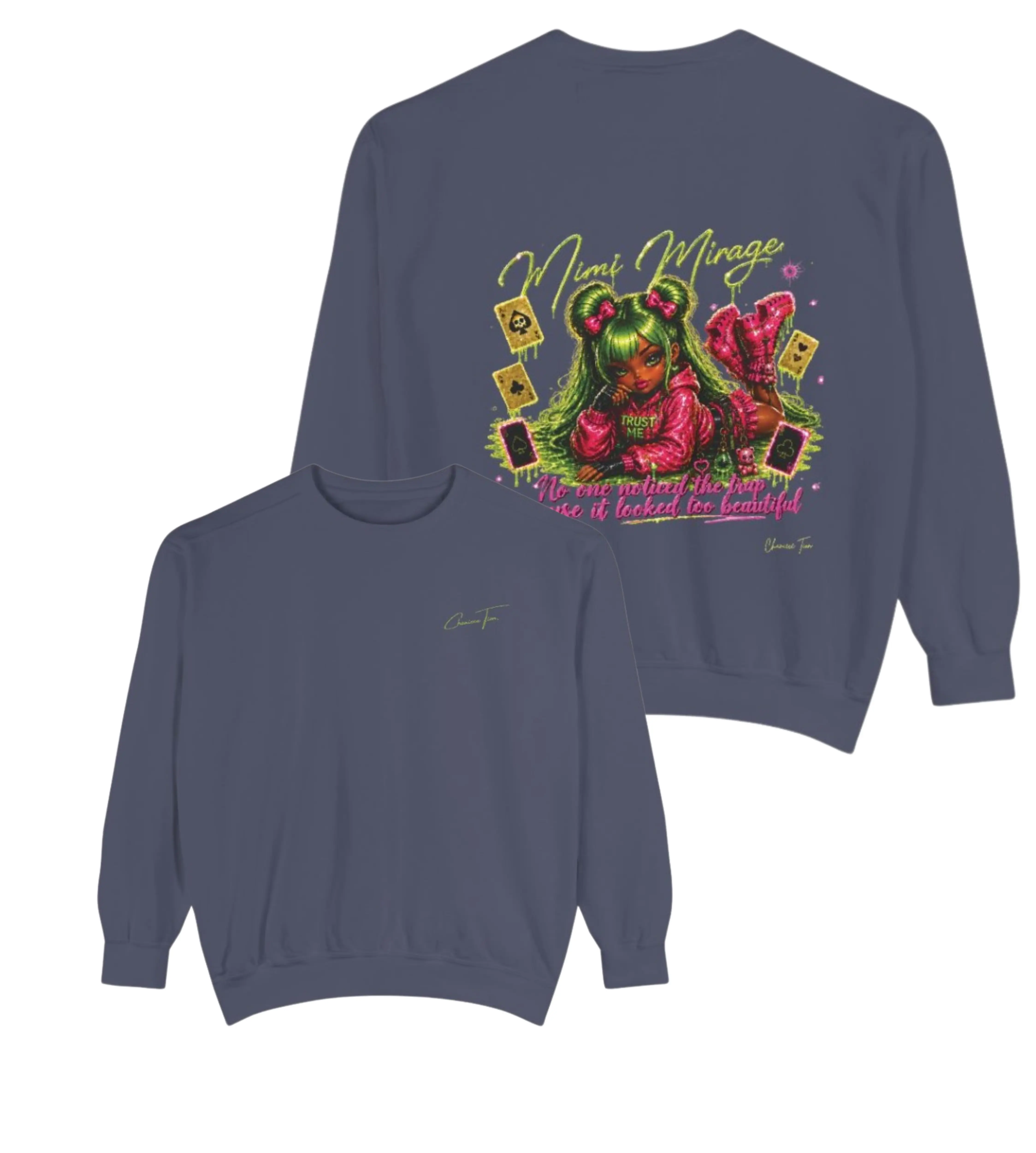 “Mimi Mirage” Unisex Garment-Dyed Sweatshirt