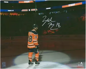 Zach Hyman Edmonton Oilers Autographed 16" x 20" Opening Night Introduction Photograph - Fanatics Authentic Certified