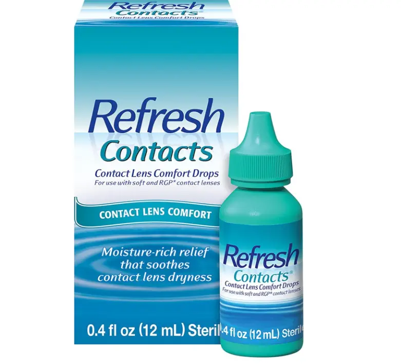 REFRESH CONTACTS Contact Lens Comfort Drops Artificial Tears Contact Lens Rewetter, 0.4 fl oz (12 mL)