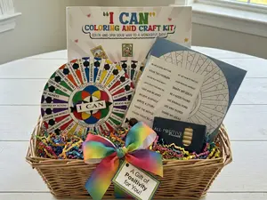 I Can Coloring Book & Art Activity Spinner Craft Kit - Mindful Positive Affirmation Statements for Kids - Growth Mindset for Children - DIY Boys/Girls Toy (SEL) - Classroom, Counseling, Therapy and Homeschooling