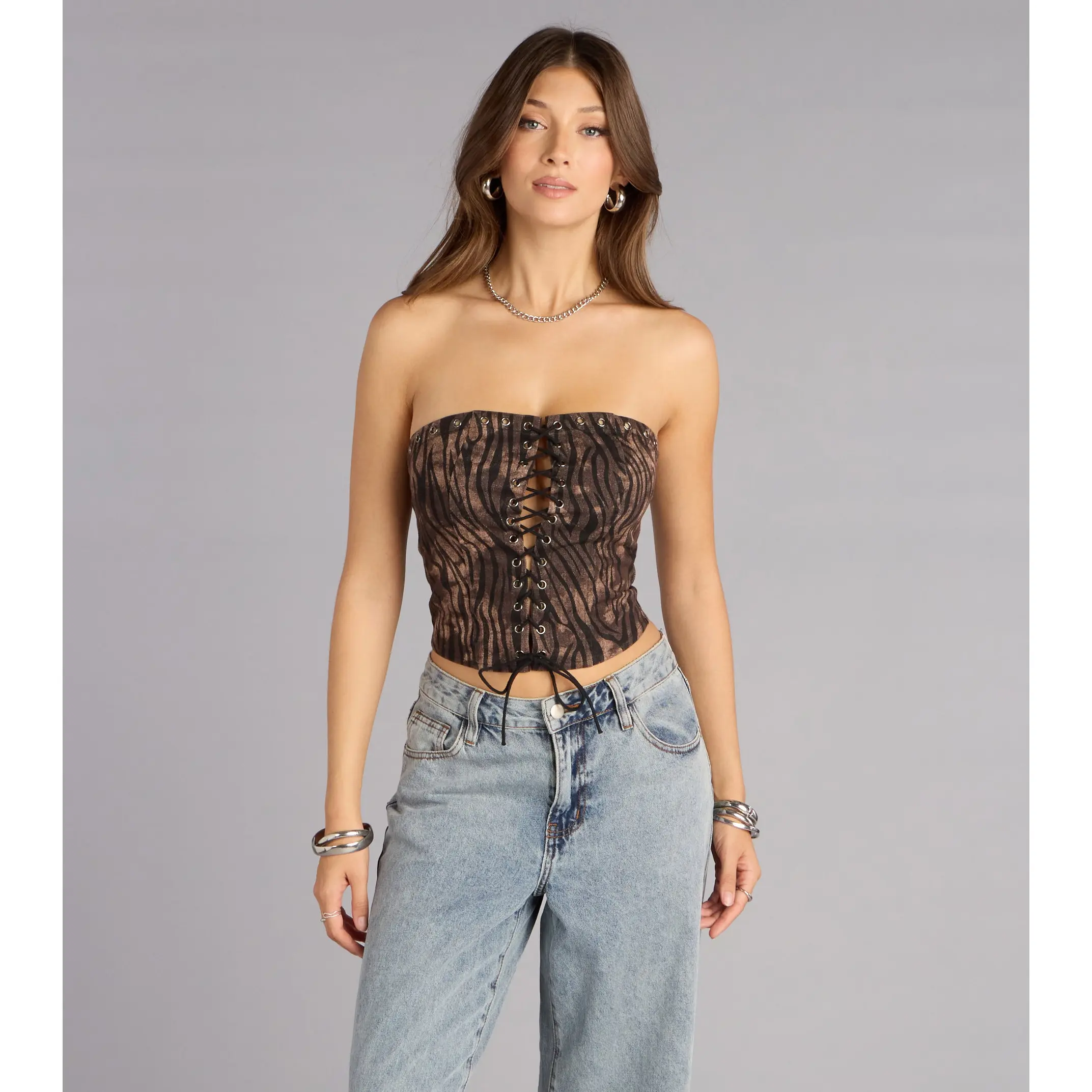 cheetah corset top - TikTok Shop