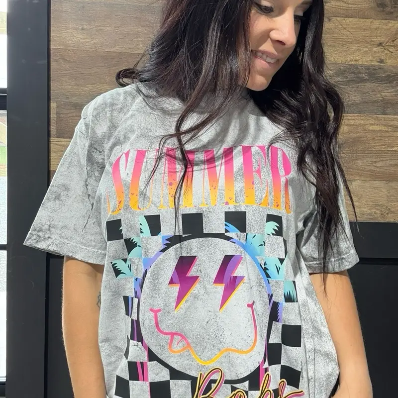 Summer babe T-Shirt - Graphic Print Design, Casual Style, Top for Everyday Wear - Womenswear