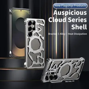 Samsung Galaxy S25 S24 S26 Ultra Cellphone Case, Aluminum Alloy Metal Heat Dissipation, Magnetic Stand, Anti-Drop Protection, Phone Cover