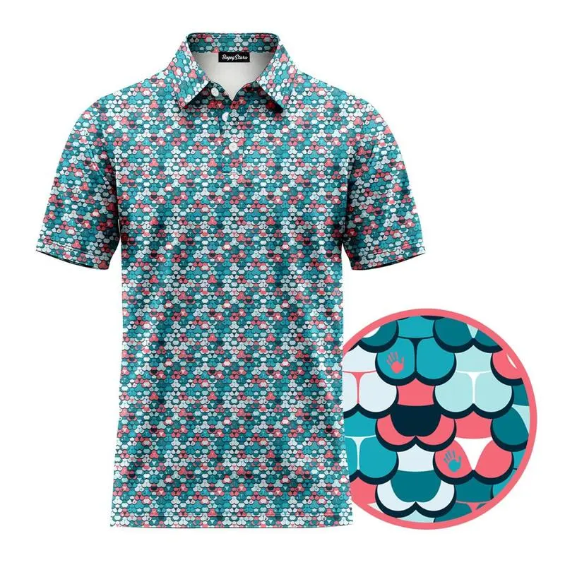 Junk in the trunk Pattern Polo Short-Sleeve Lightweight Golf Shirt for Outdoor Fishing