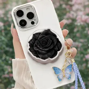 Random Gothic Black Rose MagSafe Phone Grip – Magnetic Stand Accessory