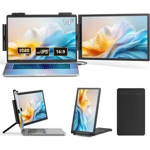 Laptop Screen Extender, 14" FHD 1080P IPS Laptop  Extender with USB C/HDMI Port, Plug and Play Dual Screen Portable Extended  for 14"-15.6" Laptops