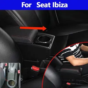 For Ibiza 6j Ibiza 6L armrest box For Seat Ibiza Car Armrest Central storage Box Retrofit with USB Interior Car Accessories Armrest Storage Tray
