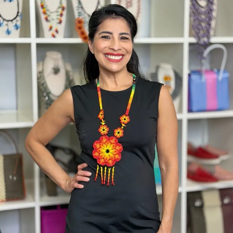 Xitlalli - collar artesanal mexicano - Mexican necklace Handmade beaded - collar huichol - collar mexicano - Mexican necklace