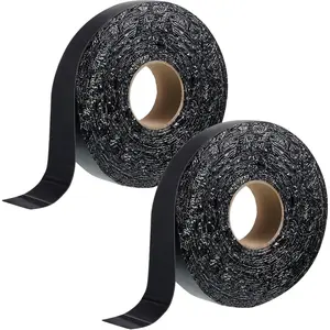2 Rolls 1.97 Inch Asphalt Crack Filler Tape Asphalt Tape for Driveway Repair Joint and Crack Sealer for Tarmac Parking Lot Roof Cement Road, 50  Each Roll, 2.5 mm Thick