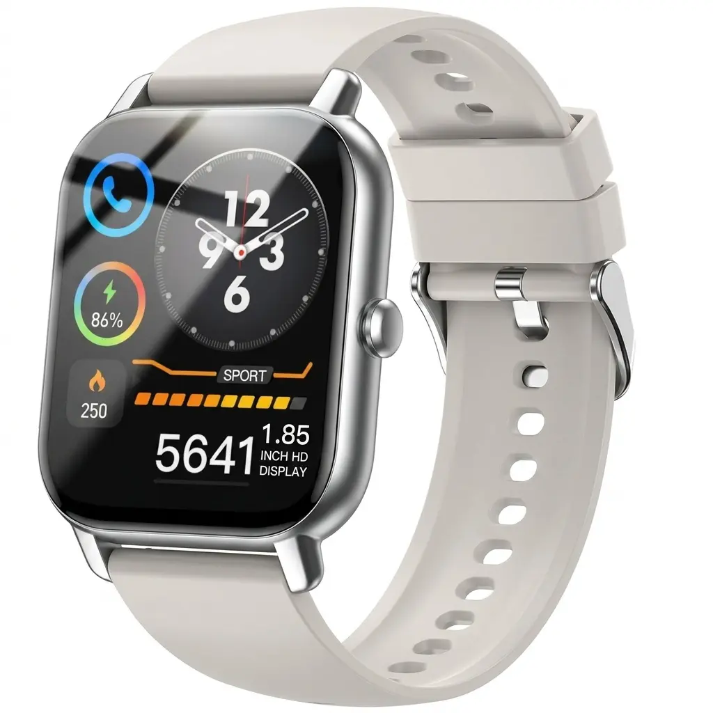 Reloj Inteligente (Smartwatch) con Llamadas Bluetooth, Pantalla Táctil HD de 1.85", Pulsera de Actividad con Monitor de Frecuencia Cardíaca y Sueño, 100+ Modos Deportivos, para Android iOS watch