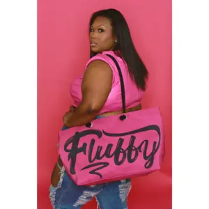 My Beautiful Fluff Zippered Berry Plus Fluffy Weekender Bag
