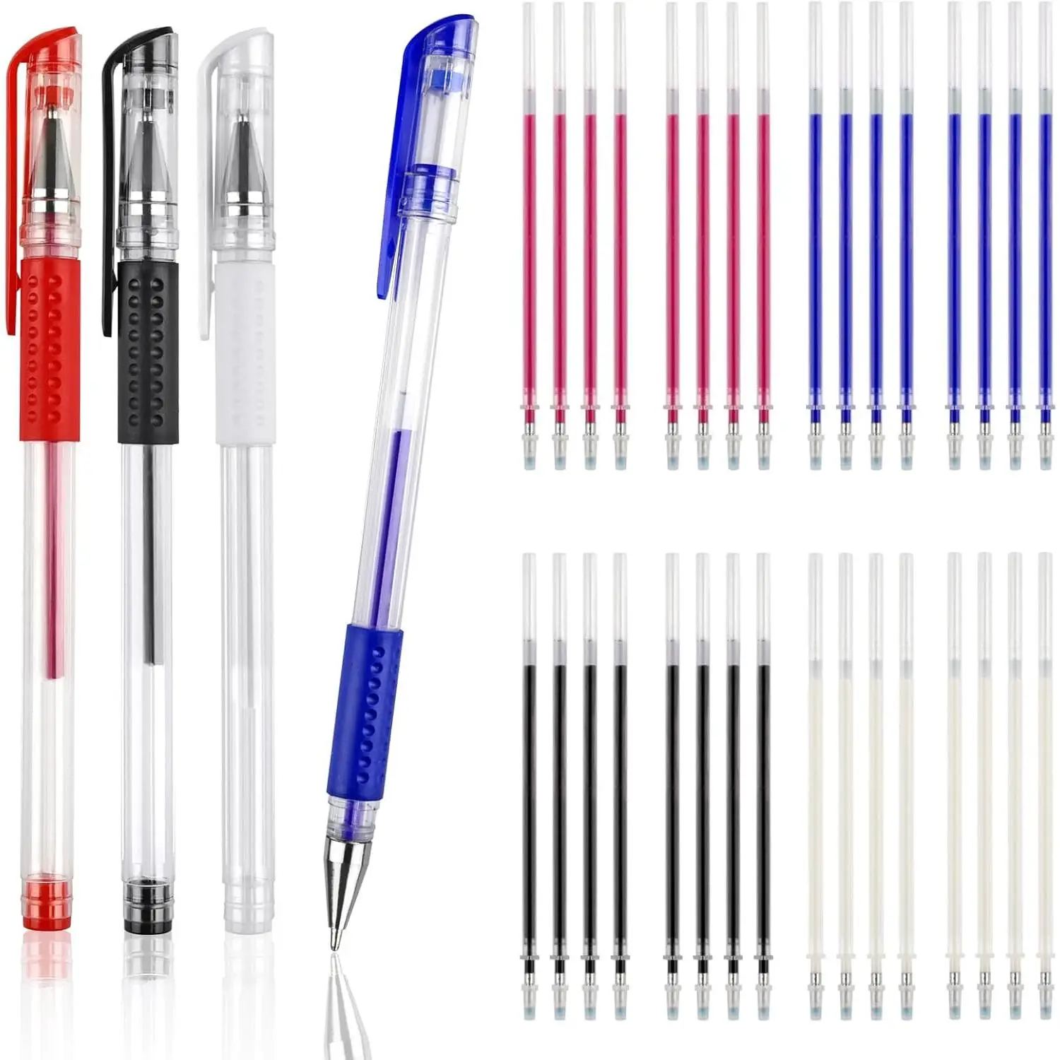 4 count Heat Erasable Pens for Fabric with 32 Refills, Fabric Marking Pens for Sewing, Quilting, Embroidery, Dressmaking, Tailors Sewing Chalk Pencils