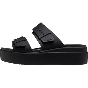 Crocs Brooklyn Buckle Low Wedge Black  207431-001 Women's