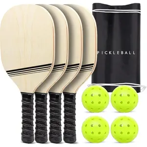 Pickleball Sets - Classic, Retro, Steel Blue, or Yellow - Includes 4 Paddles, 4 Regulation Pickleballs and Carry Case |   4 Paddles, Carry Case