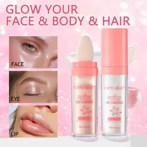HANDAIYAN Fairy Dust Shimmer Highlighter, No-Tool Needed Body Glitter Powder, Non-Sticky Easy to Clean Polvo De Hadas for Festival Rave Makeup