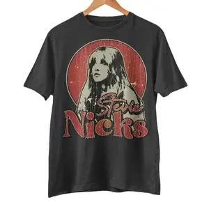 [SALE OFF 25%] Stevie Nicks Band T-Shirt, Old School Band T-Shirt, Retro Music Shirt, Rock Band T-Shirt, Oversized Trendy Tee