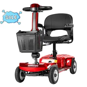 EOEOTWO 4-Wheel Foldable Mobility Scooter for Seniors | 24V 12Ah Battery / 20km Range / 6km/h Safe Speed | 250W Motor + 190kg Load Capacity | Electromagnetic Braking | Removable Battery | Ideal for Community Errands & Leisure