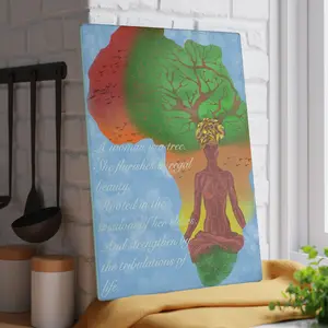 A Woman is A Tree Glass Cutting Board