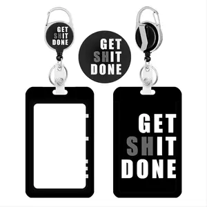 Badge Holder with Retractable Reel, Badge Reels Retractable, Funny Fun Humorous Aspect ID Name Tag Work Badge Clip Heavy Duty Design Vertical Orientation Card Protector for Work Office Nurse Me