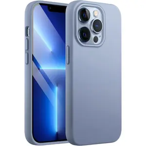 Silicone Case for iPhone 13 Max 6.7-Inch, Silky-Soft Touch Full-Body Protective Phone Case, Shockproof Cover with Microfiber Lining (Sierra Blue)
