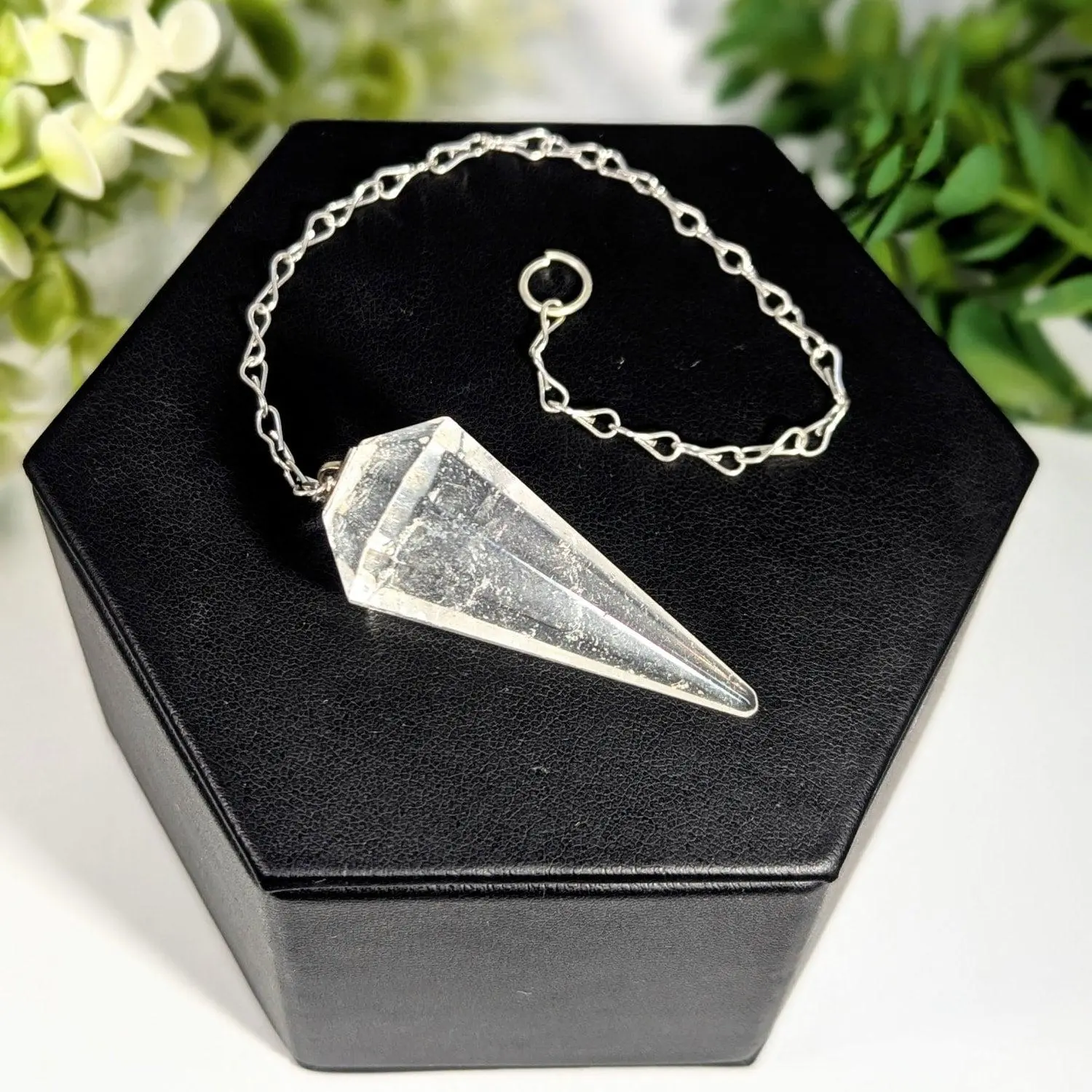 Clear Quartz Faceted Pendulum